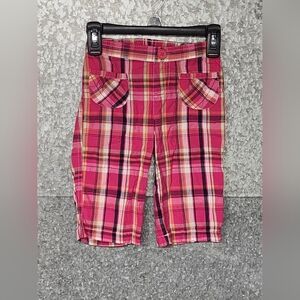 Jumping Beans Kohl's Pink Plaid Bermuda Shorts Girls Toddler 4T - 2010